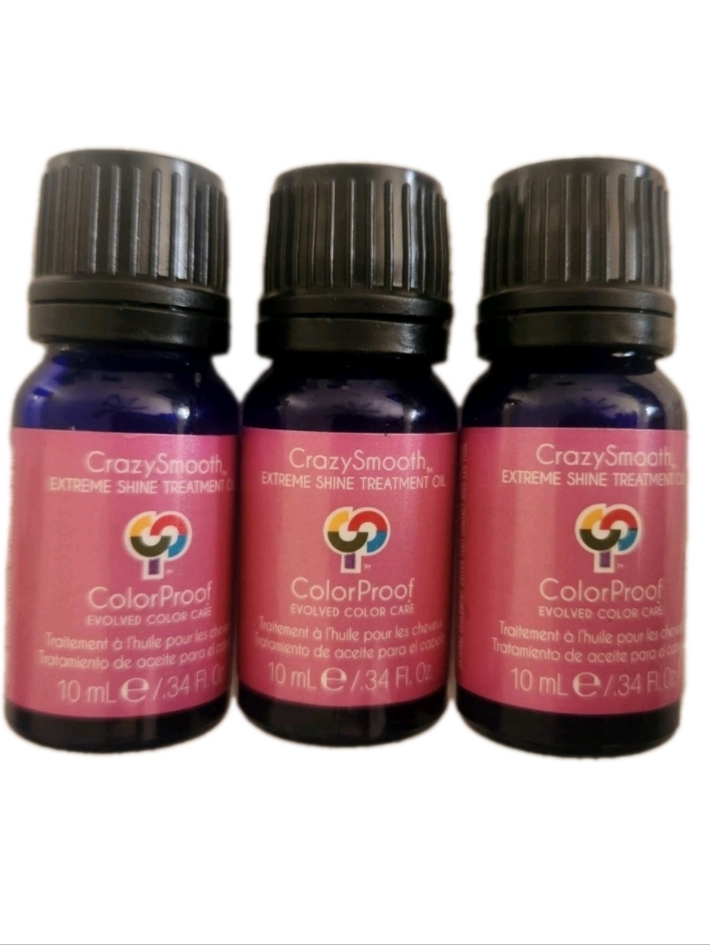 Color Proof Crazy Smooth Extreme Shine Treatment Oil - 3 PACK / .34 fl oz EACH
